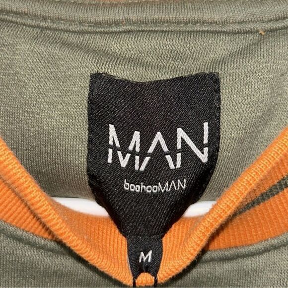 Boohoo man Green & Orange Sweatshirt (Size Medium) - Picture 3 of 5
